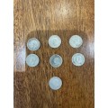 Lot of 7  .800 silver 3d coins (9.5g) Bid per coin to take all 7
