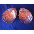PAIR OF SILVER SHELL DISHES