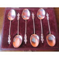 BOXED SET OF 6 SILVER APOSTLE SPOONS