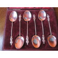 BOXED SET OF 6 SILVER APOSTLE SPOONS
