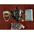 Brand New Huber Suhner Military Full Face Gas Mask with brand new filter cartridge