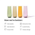 Stemless Champagne Flutes Set of 4- Coloured Champagne Glasses- Wedding Toasting Glass