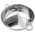 Three-flavour Divider Set Cooker Stainless Steel Hot Pot (38cm)