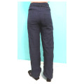Elegant Elastic Waist Pants Adjustable Hem Midnight Blue , Black Sizes 30-40