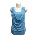 Drape Front Sleeveless Blouse 2 Colors Available