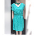 Knee Length V-Neck Cross Back Lace Plus Size Dress Size 38-40