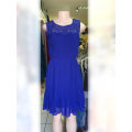 Crochet Lace Pleated Dress Knee Length Size 38-40