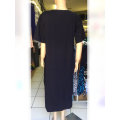 Short Sleeve Cotton Baggy Loose Maxi Dress Size 42 - 44 Dark Blue