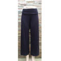 Wide Leg Yoga Casual Foldable Waist Pants Colors NAVY(Sizes30-48),BLACK(Size34-48)