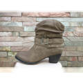Ankle Boots With Buckles Color Taupe Size 3