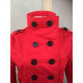 Women's Double Breasted Belted Coat 100% Cotton Red Sizes 32 - 40 Black Sizes32,36,38