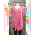 Lined Laced Short Sleeve Tunic Blouse Sizes 36 - 48