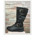 " Winter Sale " Black Buckles Mid-Calf Boots Sizes  3