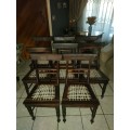 19th Century Antique Blackwood Riempie dining chairs x 8