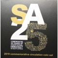 2019 Full set 25 Years Democracy (5 and 2 Rand coins in holder) - UNC
