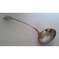 Antique huge silver-plated sauce/soup ladle by `William Hutton and Sons`. Late 19th Century.