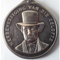Rare solid silver Andries Pretorius `Gelofte Kerk` medal.