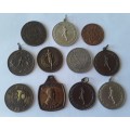 Collection of various vintage running medals.  1 bid takes all!