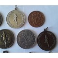 Collection of various vintage running medals.  1 bid takes all!