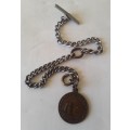 Unusual vintage small Egyptian fob and chain.