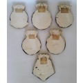 Vintage Royal Navy set of 6 ship`s crest wall plaques.  Stunning!