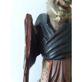 Early Chinese hand-carved and hand-painted wooden figure of Shou Lao. 22cm.