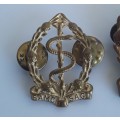 South African Medical Corps (SAGD / SAMC) Badge Set. Cap and 2 x Collar. Lugs / Pins intact.