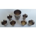 Quality Vintage Silver Plate Sherry Set With Embossed Grape Design.
