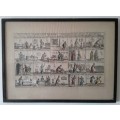 Rare Antique Etching by Guiseppe Maria Mitelli (1634-1718) `Game of Wives & Their Chores`. 52x38 cm