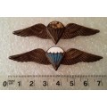 Pair of SA Basic Paratrooper Wings (8 Jumps or more).