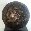 Rare Bronze Bas Relief Sculpture `La Primavera` by G. Abram (Guiseppe Abramini, 1942-2021).