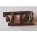 Early `Northumberland Fusiliers` Brass Shoulder Title. Lugs intact.