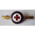 Vintage South African Red Cross Society Enameled Metal Lapel Pin Badge.