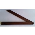 Large Antique Wooden Bevel Angle. Solid Rhodesian Teak.