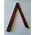 Large Antique Wooden Bevel Angle. Solid Rhodesian Teak.