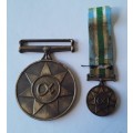 SADF UNITAS Full-Sized Medal To `089379` Plus Miniature Medal.