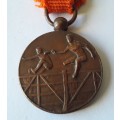 Antique 1921 Steeplechase Medal. Engraved `C.J.M.V. 27-8-21`.