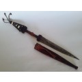 Antique Saharan Toubu Tribal Sleeve Dagger With Sheath.