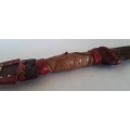 Antique Saharan Toubu Tribal Sleeve Dagger With Sheath.  Snakeskin Handle.