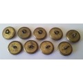 Set Of 9 Vintage South African Airways Uniform Buttons.