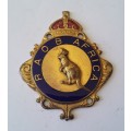 Large Vintage Enamel And Metal `Royal Antediluvian Order of Buffaloes (RAOB) Africa` Badge.