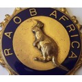 Large Vintage Enamel And Metal `Royal Antediluvian Order of Buffaloes (RAOB) Africa` Badge.