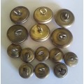 Vintage South African Police Set Of 14 Tunic Buttons.