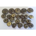 Set Of 22 Early Pre-1952 South African Police `Crown Over Star` Buttons. (Set 1 of 2)