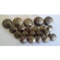 Set Of 21 Early Pre-1952 South African Police `Crown Over Star` Buttons. (Set 2 of 2)