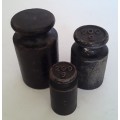 Set Of 3 Antique Scale Weights.