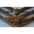 WW2 SA Airforce Sergeant`s Brass Stripes. Eagle and Crown Insignia.