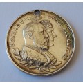 Solid Silver 1902 Coronation Medal. King Edward VII And Queen Alexandra.
