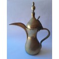 Antique Solid Brass Dallah Middle Eastern Coffee / Tea Pot. 38 cm High.