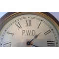 Rare Large 1950`s `Public Works Department` Wall Clock With Quartz Movement. Diameter : 33 cm.